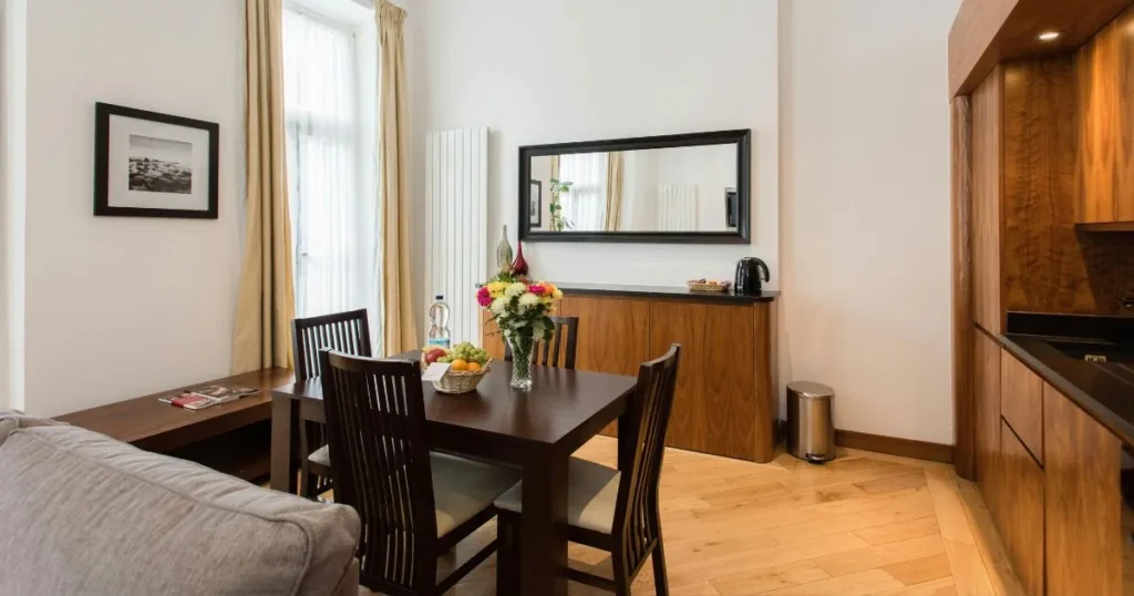 Natural wood dining table