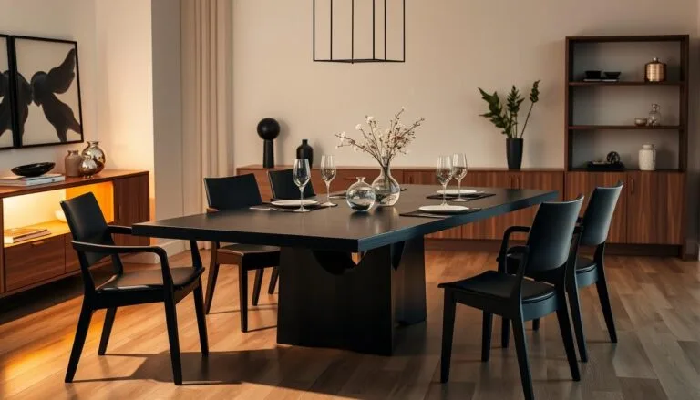 black wood dining table