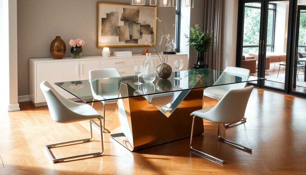 glass top dining table