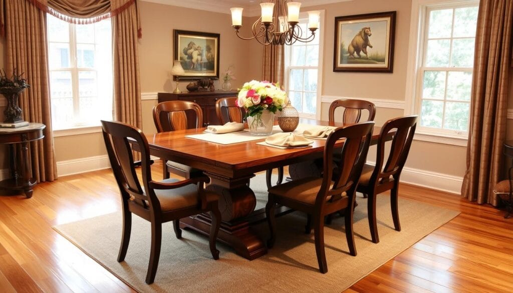 real wood dining table