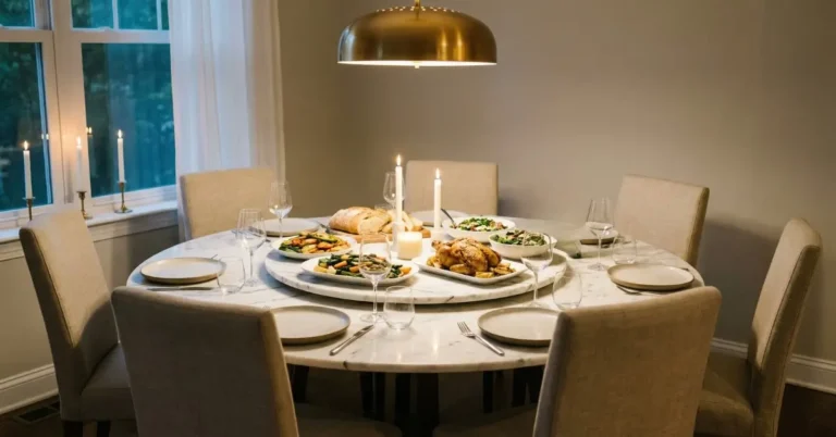 round marble dining table