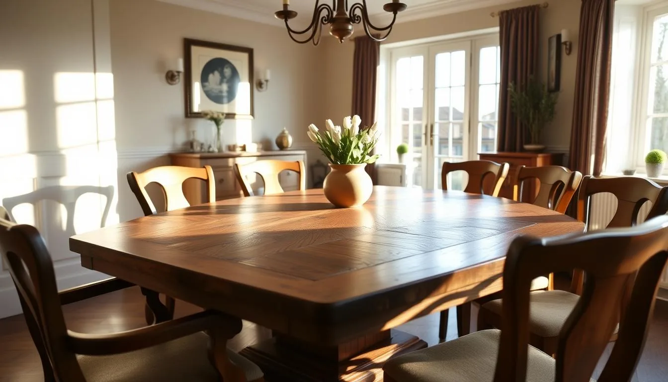 Antique wood dining table