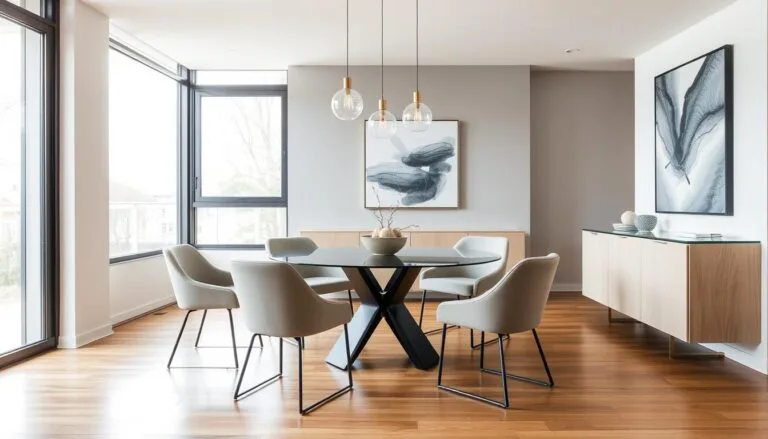Glass dining room table and chairs