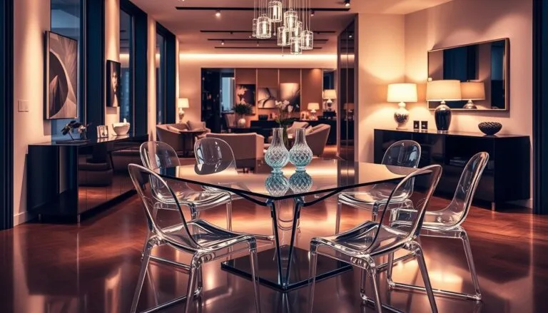 Glass dining room table chairs