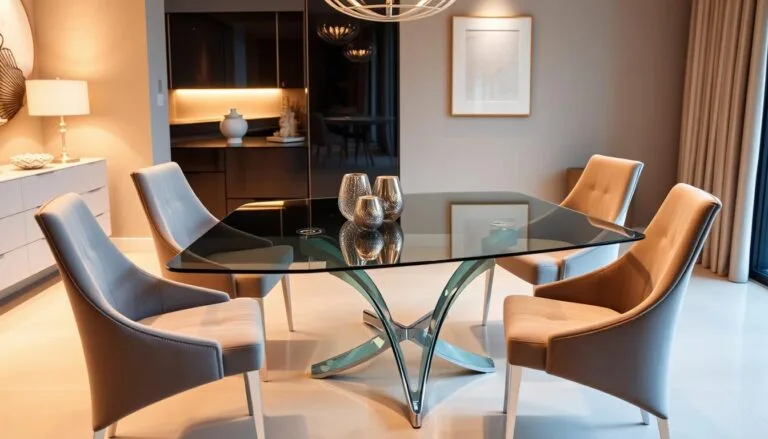 Glass table dining set