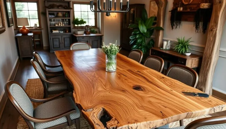 Live edge wood dining table