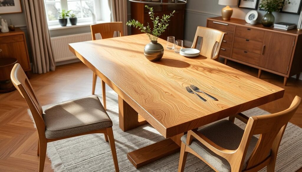 Oak wood dining table