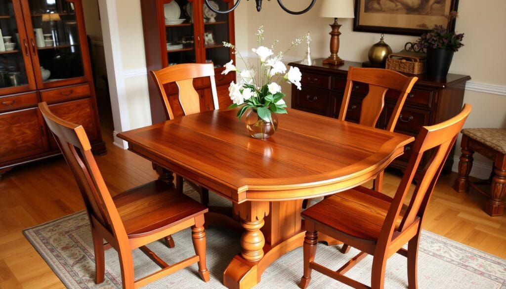 Solid wood dining table for 4