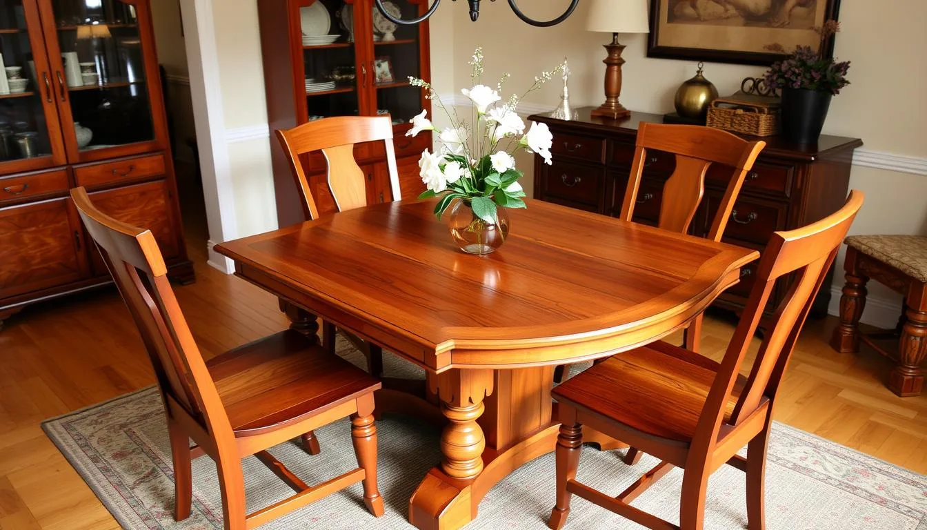 Solid wood dining table for 4