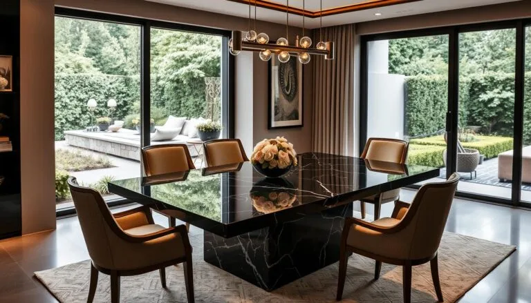 black marble dining table
