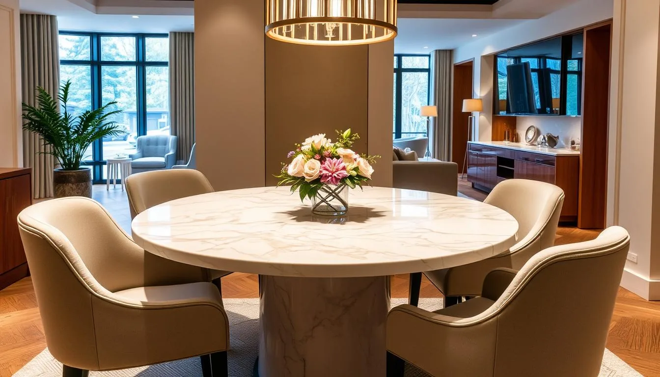 Elegant Marble Dining Table Set for 4 | Home Style