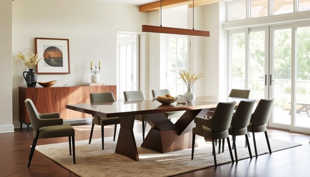 dining table with self storing leaves