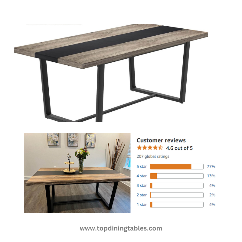 Top 71" Industrial Farmhouse Dining Table – Stylish & Sturdy for 6-12