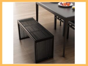 APRTAT 35 Bamboo Dining Bench, 450 lb, Black