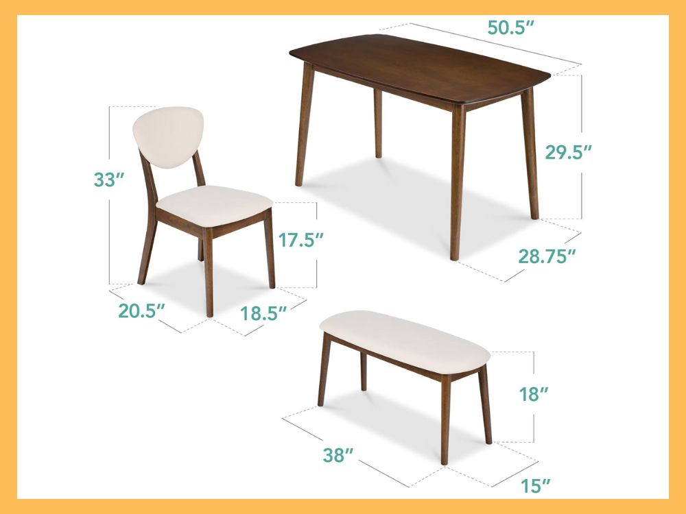 Best Choice Products Mid-Century Dining Set (4-Pc)