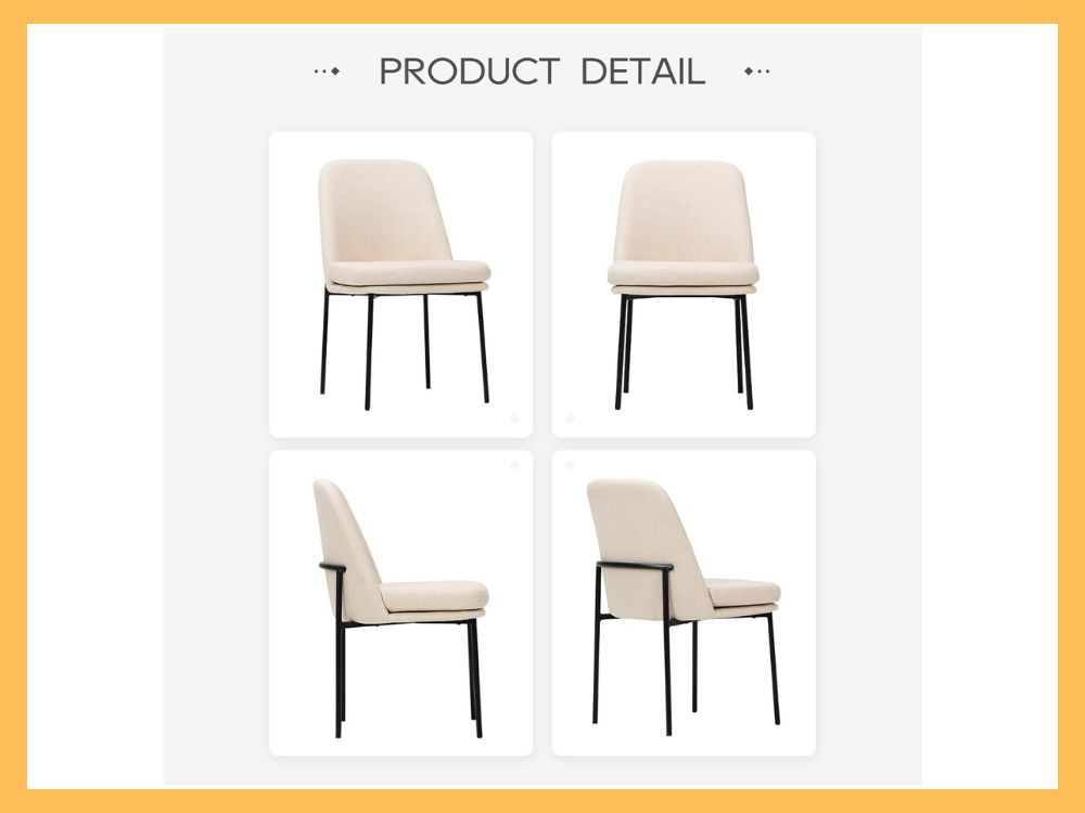 COLAMY Modern Fabric Dining Chairs, Set of 2