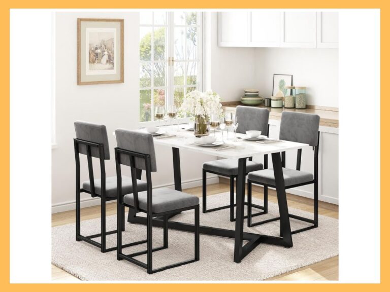 HUGROVE 5-Pc Faux Marble Dining Set (47)