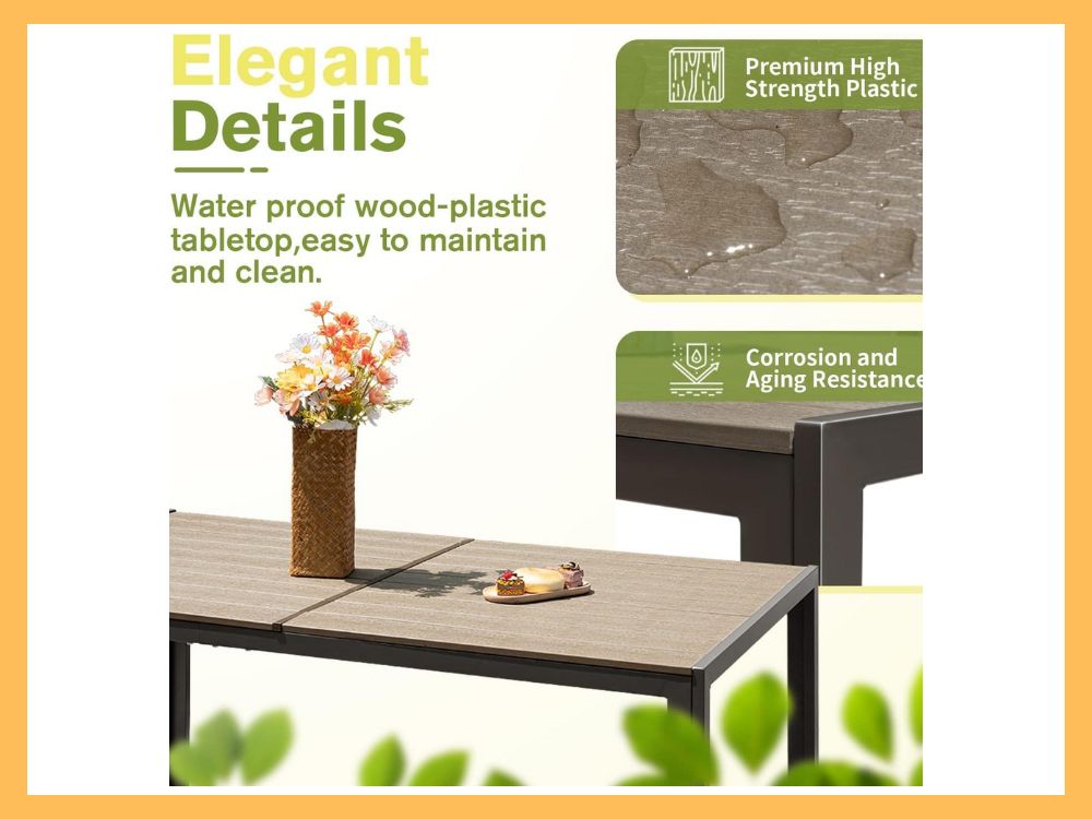 Homall 7-Pc Patio Dining Set w/ Glass Table