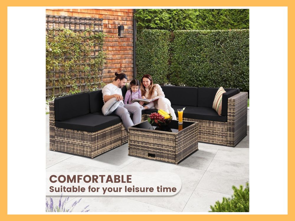 KROFEM 8-Pc Wicker Rattan Outdoor Set