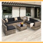 KROFEM 8-Pc Wicker Rattan Outdoor Set