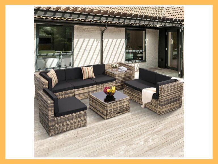 KROFEM 8-Pc Wicker Rattan Outdoor Set