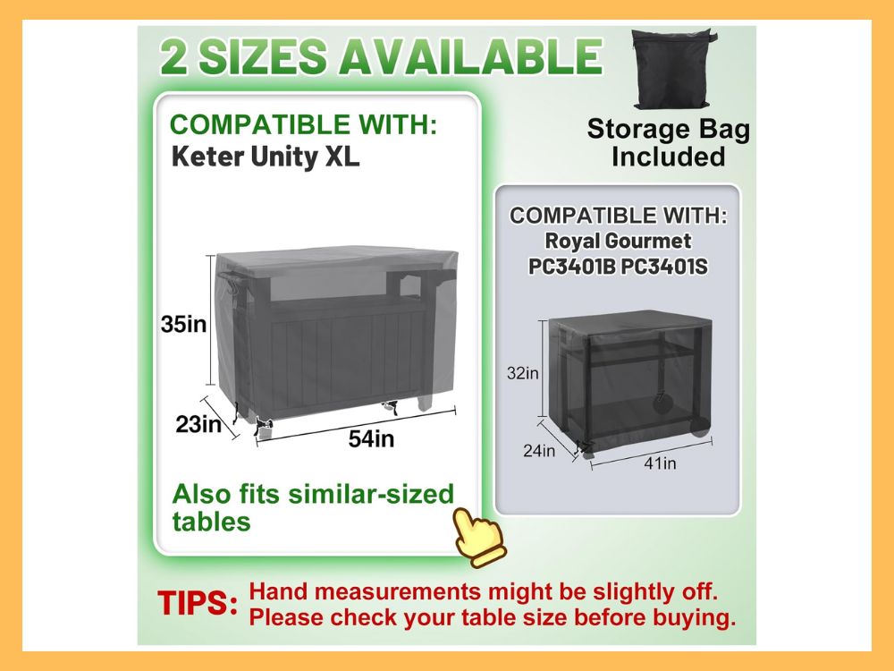 PAMASE Cover for Keter Unity XL Cart, 54x23x35, Black