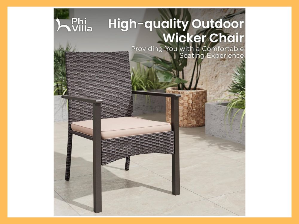 PHI VILLA 7-Pc Dining, 74.8 Acacia Table + Wicker