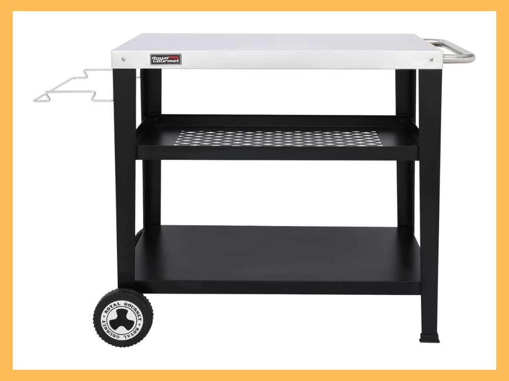 Royal Gourmet PC3404S Rolling Prep Cart, 34x20 Top