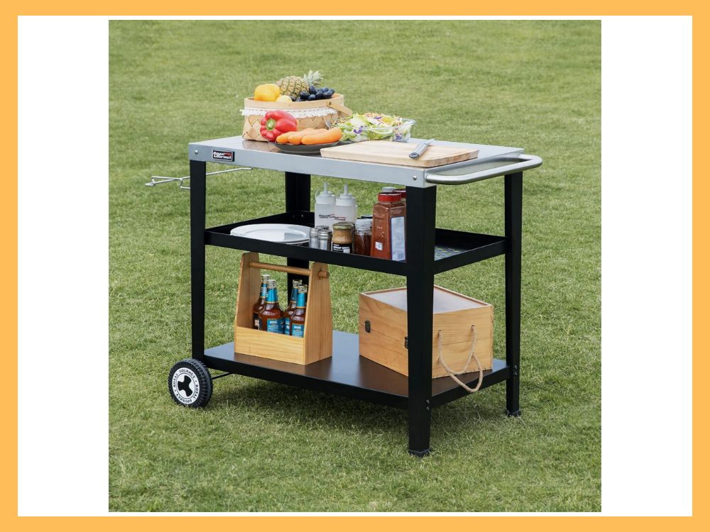Royal Gourmet PC3404S Rolling Prep Cart, 34x20 Top