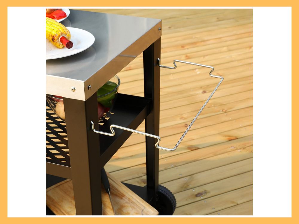 Royal Gourmet PC3404S Rolling Prep Cart, 34x20 Top