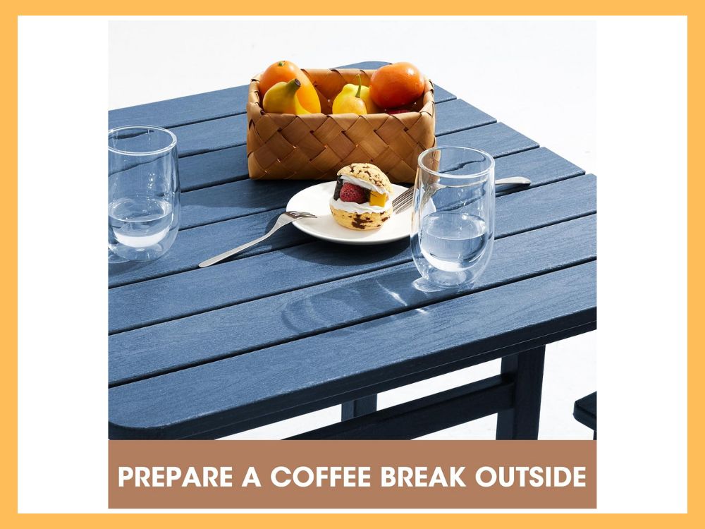 SERWALL Balcony Adirondack 3-Pc Bar Set, Blue