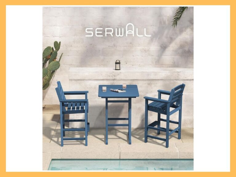 SERWALL Balcony Adirondack 3-Pc Bar Set, Blue