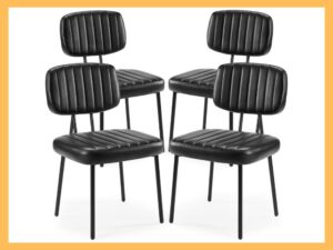 Sweetcrispy Faux Leather Dining Chairs, 4-Pack