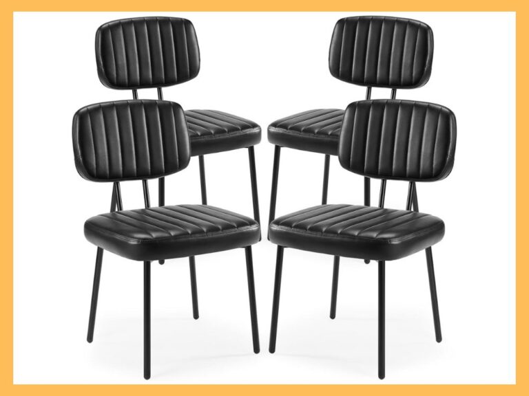 Sweetcrispy Faux Leather Dining Chairs, 4-Pack