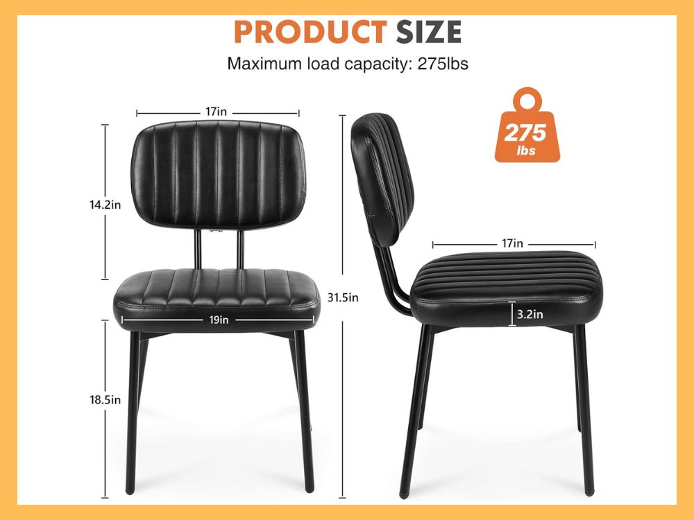 Sweetcrispy Faux Leather Dining Chairs, 4-Pack
