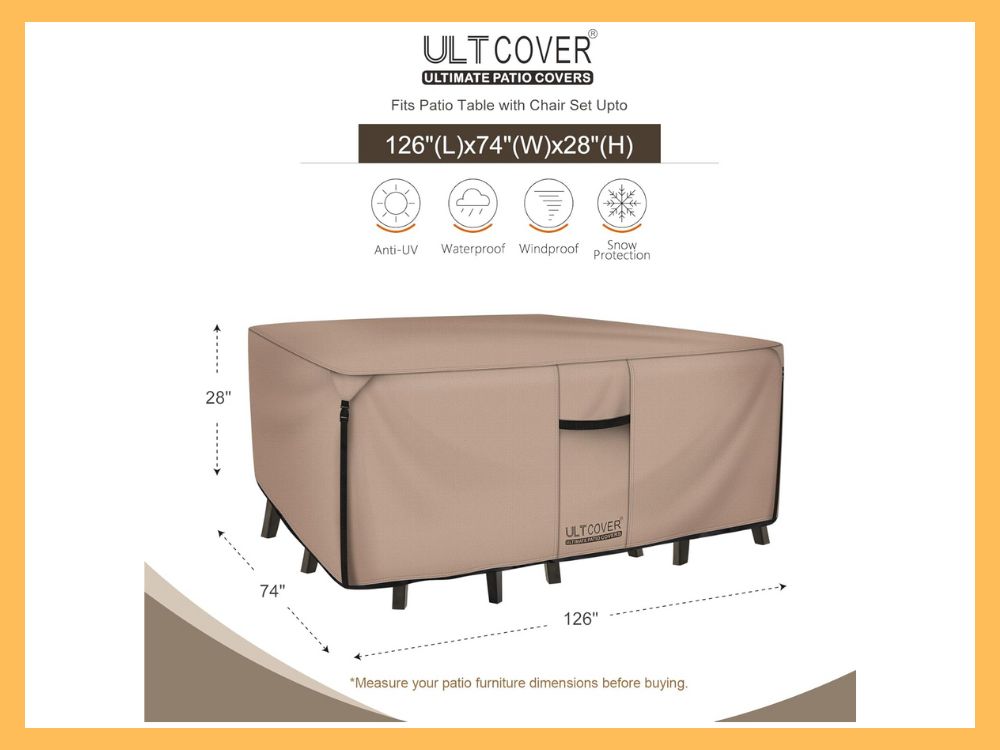 ULTCOVER Rectangular Patio Heavy-Duty Table Cover
