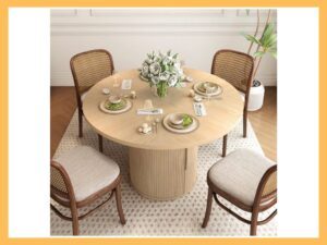 Weselon 47 Round Dining Table w Hidden Storage