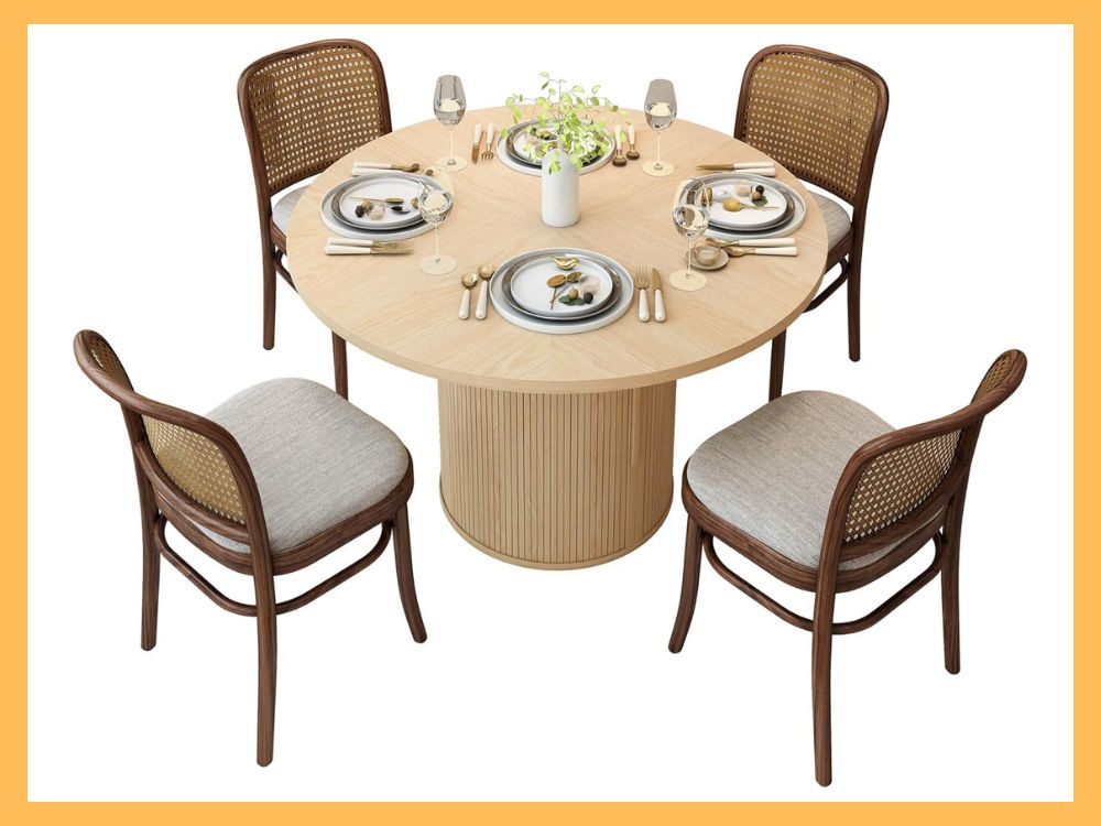 Weselon 47 Round Dining Table w Hidden Storage