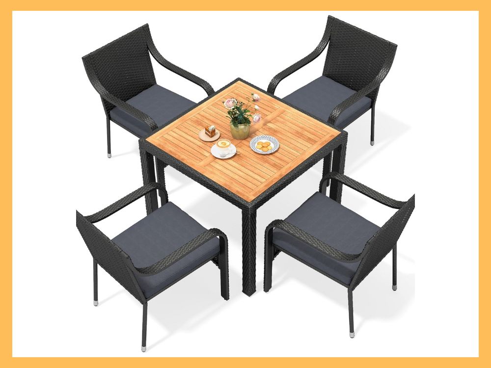 YITAHOME 4-Seat Wicker Patio Dining Set