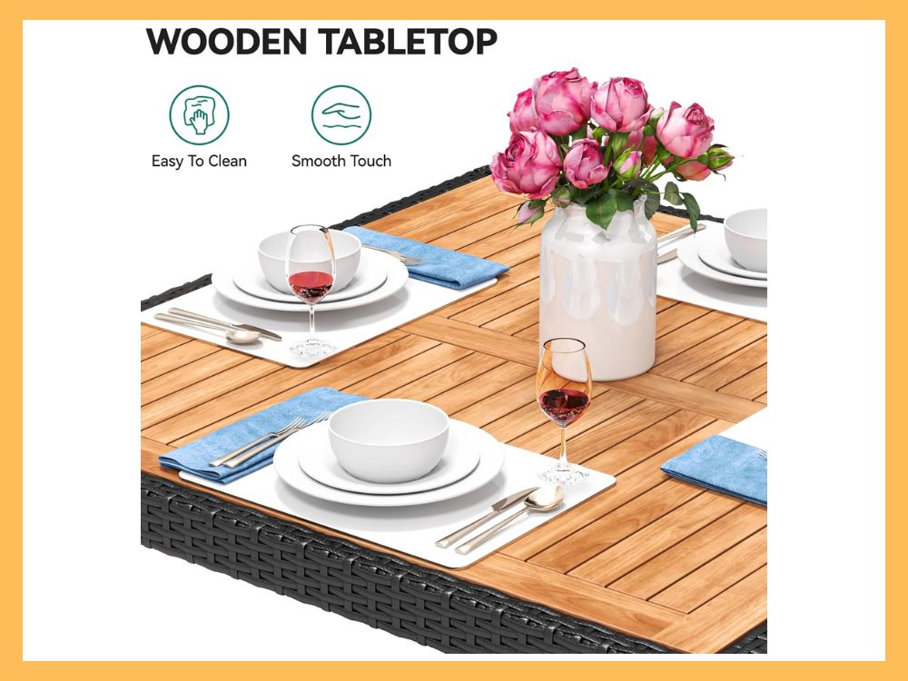 YITAHOME 4-Seat Wicker Patio Dining Set
