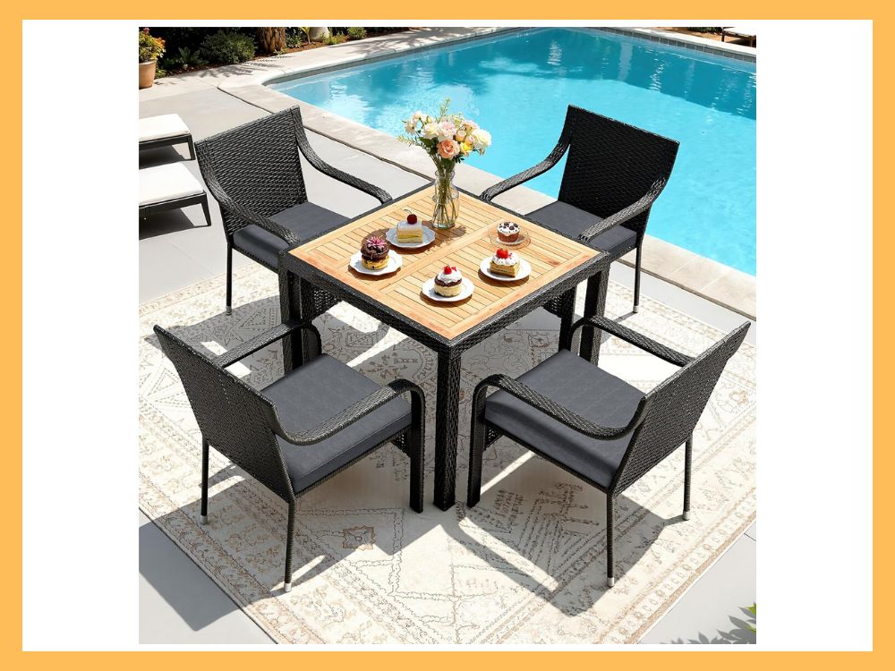 YITAHOME 4-Seat Wicker Patio Dining Set