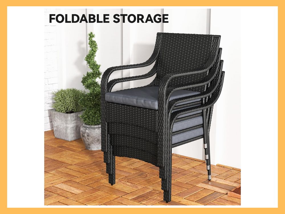 YITAHOME 4-Seat Wicker Patio Dining Set