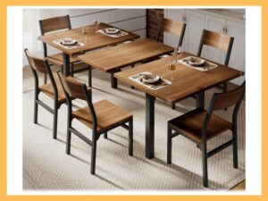 iPormis 7-Piece Extendable Dining Set (Walnut)