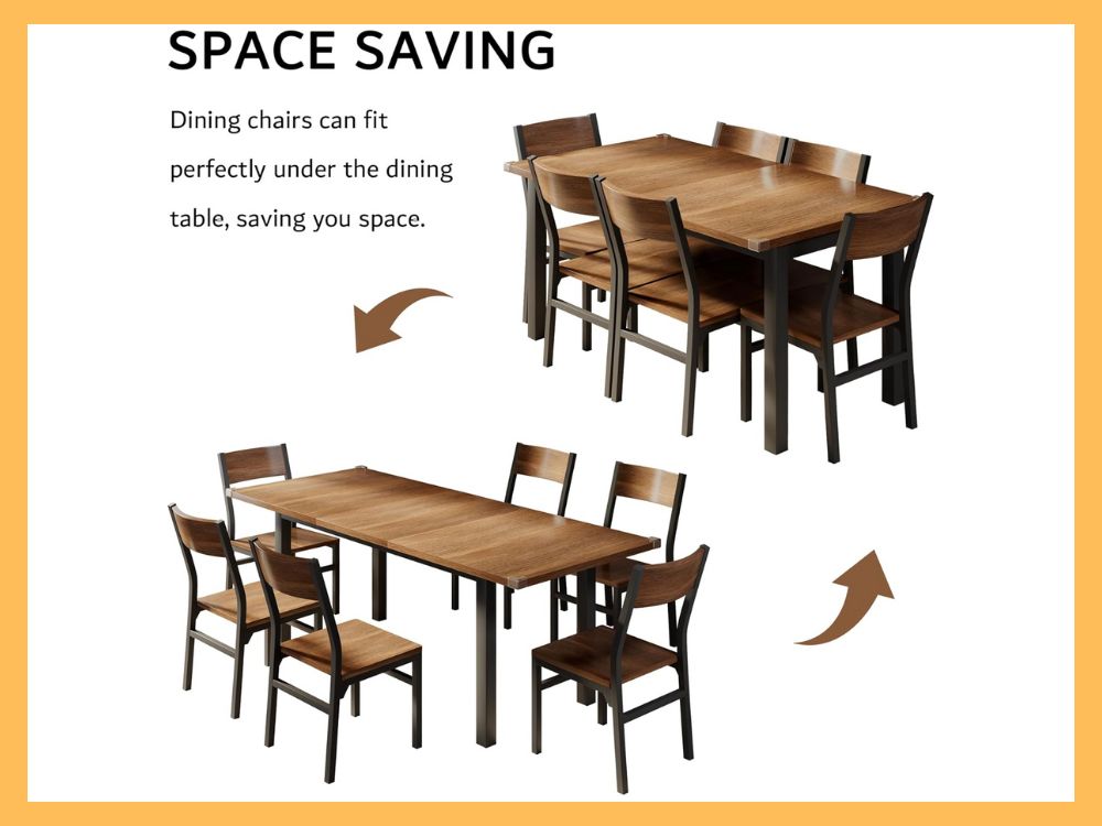 iPormis 7-Piece Extendable Dining Set (Walnut)