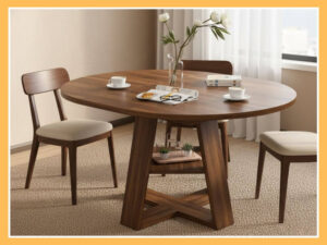 Mxtxmy Extendable Round-to-Oval Dining Table