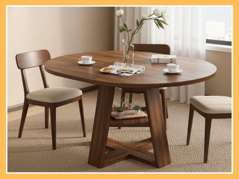 Mxtxmy Extendable Round-to-Oval Dining Table