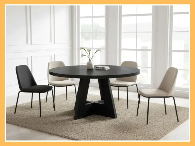 Tribesigns Black Round Farmhouse Dining Table